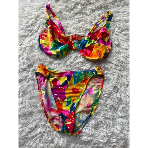 Daffy Waterwear Other - Daffy Waterwear Vintage 90s Tropical Floral Bikini Set